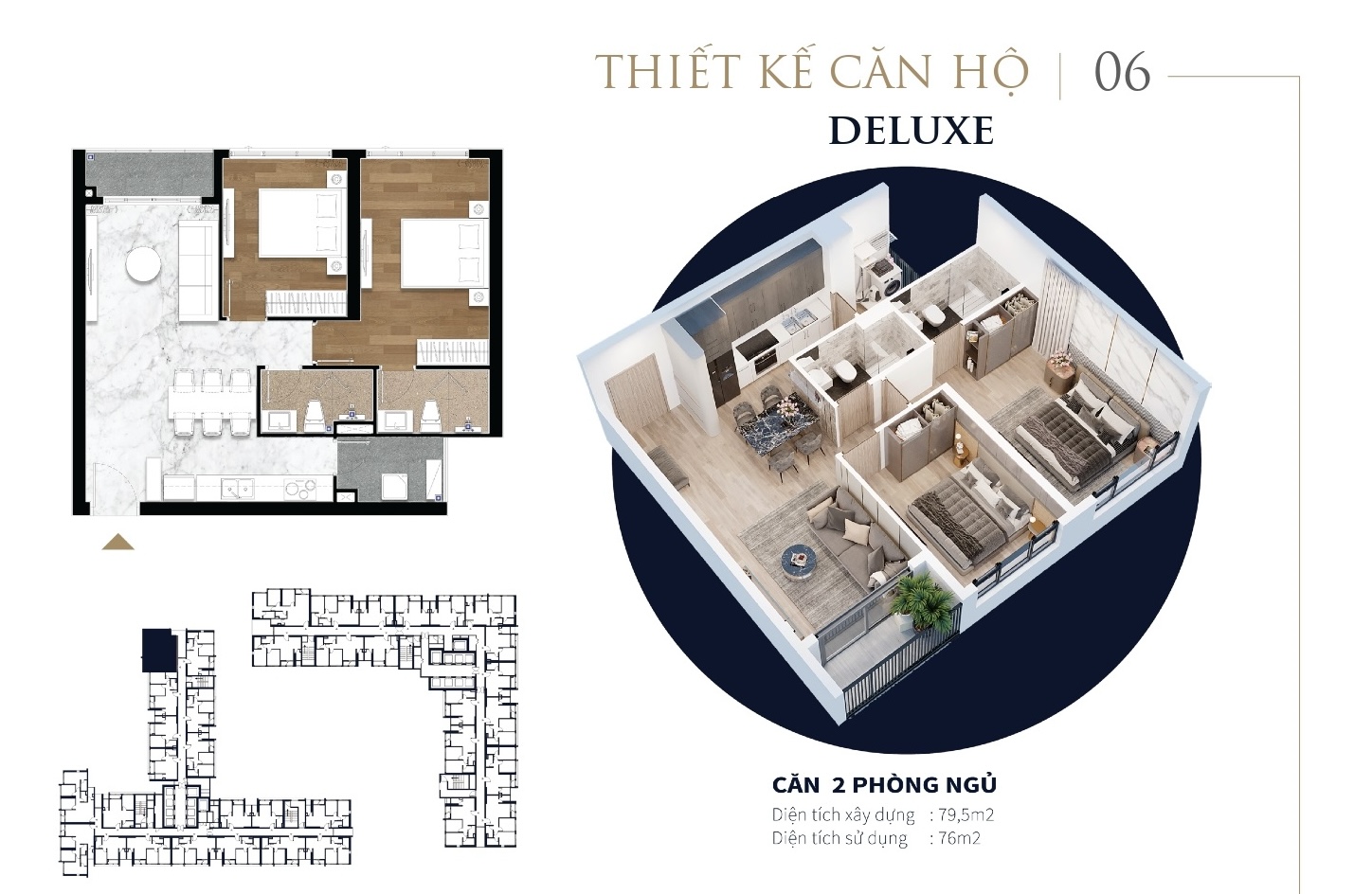 Layout căn hộ 2PN Happy One Mori