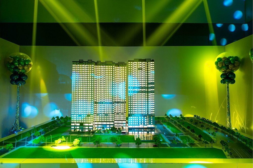 Hình ảnh sa bàn mô phỏng chi tiết cấu trúc toà tháp